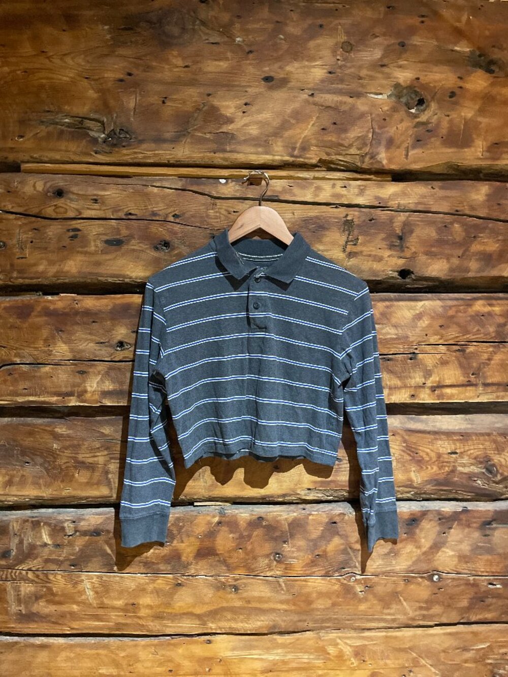Striped Cropped Polo Top